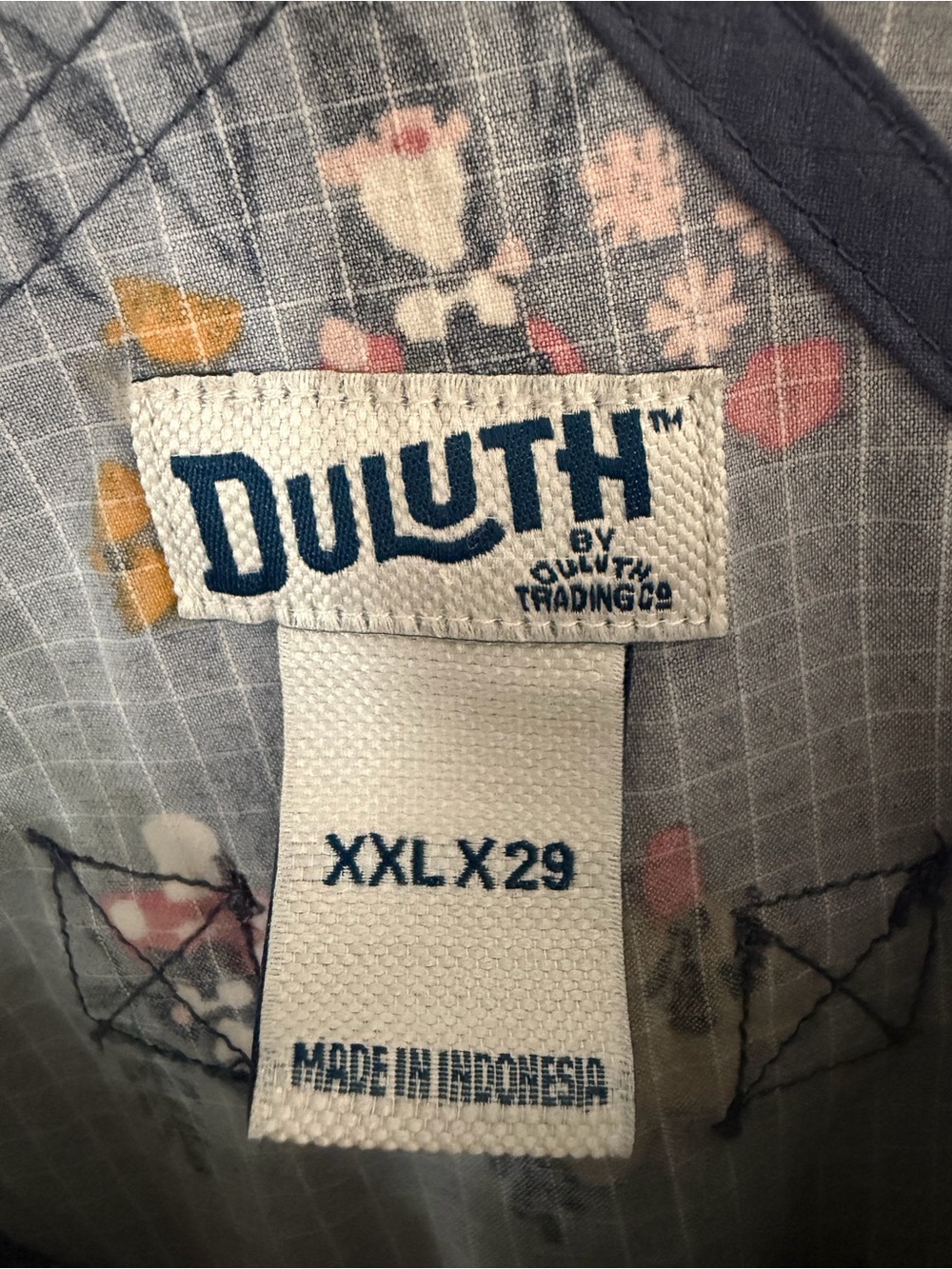 Duluth Trading Co Floral and chicken Navy Overalls - Picture 11 of 11